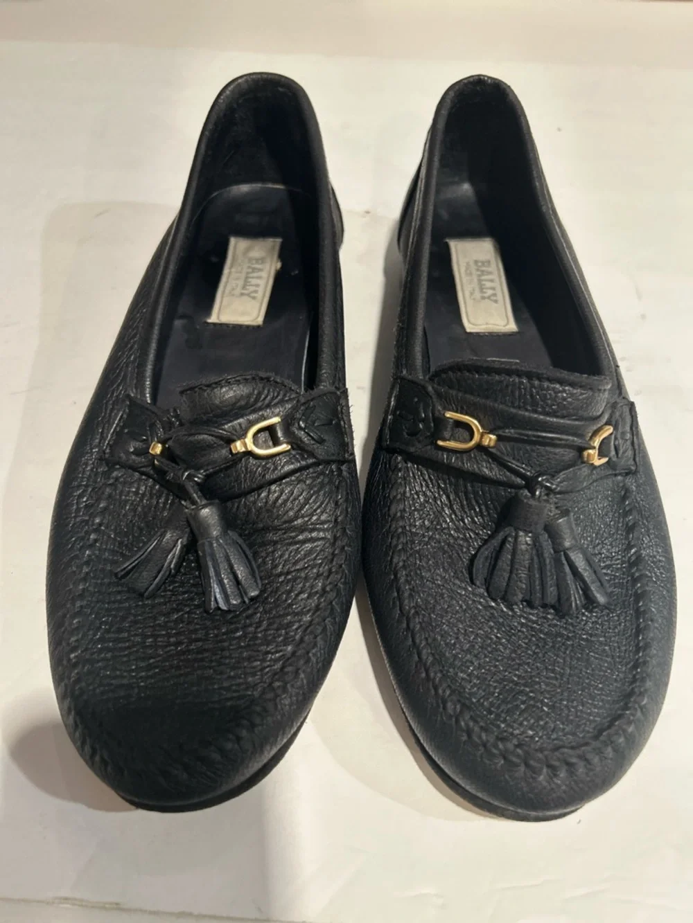 Bally Black Leather Tassel Bit Loafers - Picture 1 of 16
